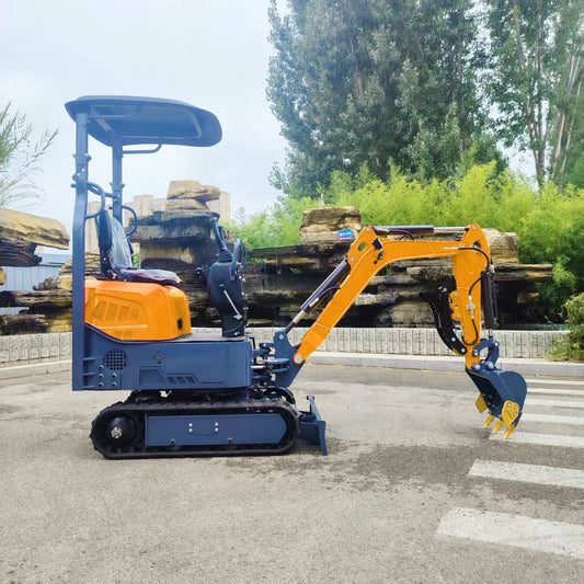 Nuoman NM-E12 minikaivinkone takaosa ja hydrauliikka